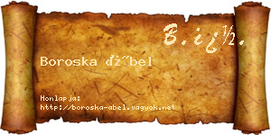 Boroska Ábel névjegykártya