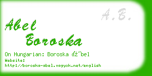 abel boroska business card